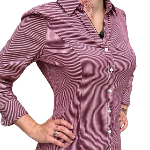 Express Tops - 🎉HP🎉 Express red and white striped button down shirt. Size small